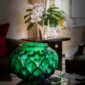 Lalique Languedoc Grand Vase Green set on table | Kneen & Co