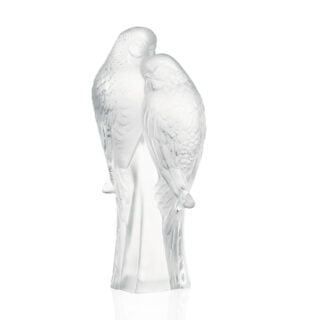 Lalique 2 Parakeets Sculpture Clear | Kneen & Co