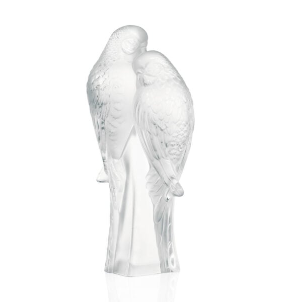 Lalique 2 Parakeets Sculpture Clear | Kneen & Co