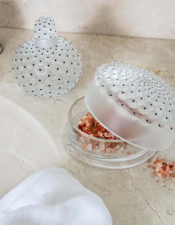LALIQUE-PerfumeBottles-1136600-CACTU-Lifestyle-Image-1200w-100KB Lalique Cactus Perfume Bottle set on table | Kneen & Co