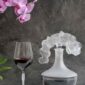 Lalique Lalique Orchidée Decanter and wine glass set on table | Kneen & Co