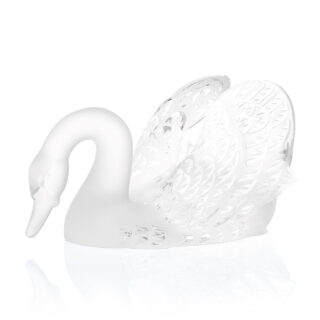 Lalique Swan Head Down Sculpture Clear | Kneen & Co