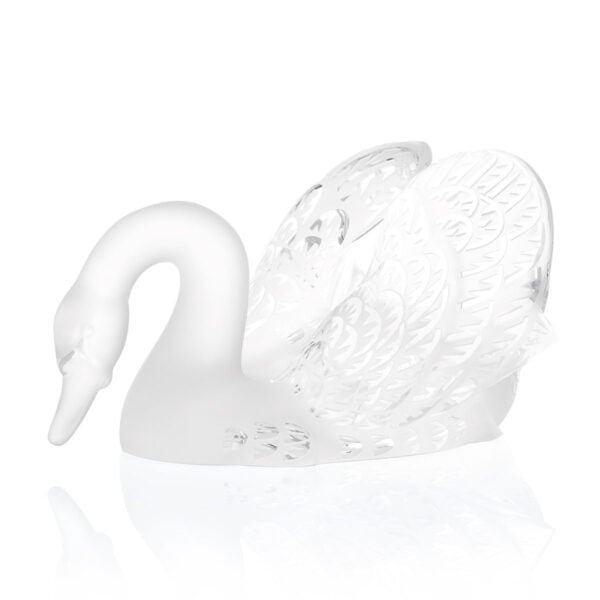 Lalique Swan Head Down Sculpture Clear | Kneen & Co