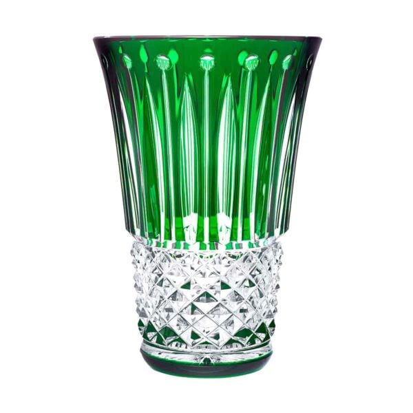 SAINTLOUIS-12448322-Tommyssimo-Greenvase-Front-1200x1200-100KB Saint-Louis Crystal Tommyssimo Green Medium Vase | Kneen & Co