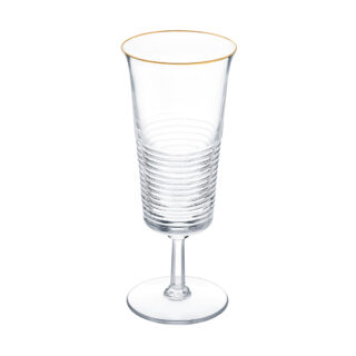 SAINTLOUIS-33708000-Cadence-Gold-Rim-Champagne-flute-gold-rim-Diving-RVB Saint-Louis Crystal Cadence Gold Rim Champagne Flute | Kneen & Co