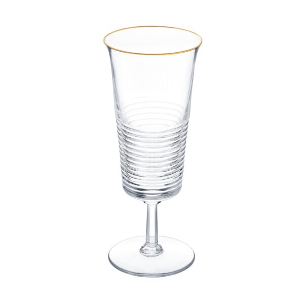 Saint-Louis Crystal Cadence Gold Rim Champagne Flute | Kneen & Co