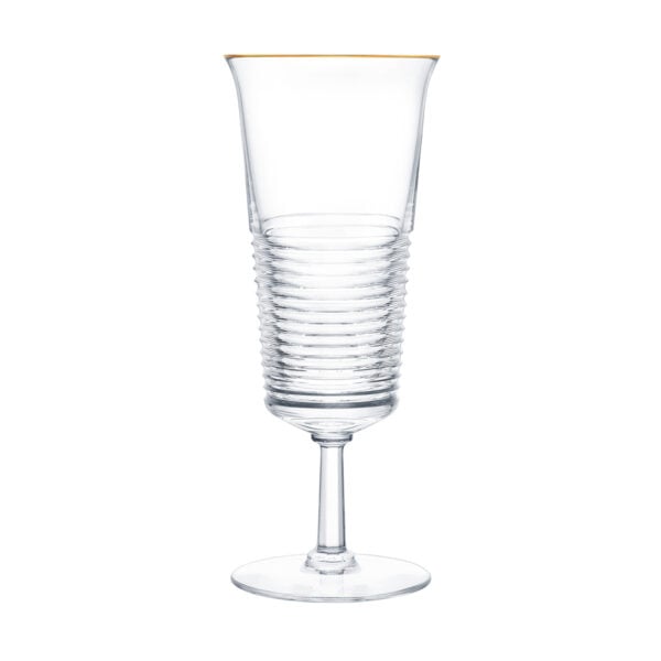 Saint-Louis Crystal Cadence Gold Rim Champagne Flute | Kneen & Co