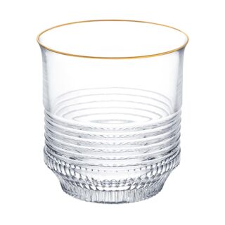 Saint-Louis Crystal Cadence Gold Rim Medium Cylindrical Tumbler | Kneen & Co