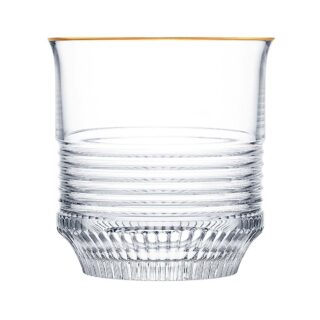 Saint-Louis Crystal Cadence Gold Rim Medium Cylindrical Tumbler | Kneen & Co