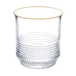 Saint-Louis Crystal Cadence Gold Rim Large Cylindrical Tumbler | Kneen & Co