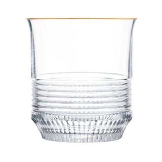 Saint-Louis Crystal Cadence Gold Rim Large Cylindrical Tumbler | Kneen & Co