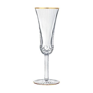 Saint Louis Crystal Apollo Gold Rim Champagne Flute | Kneen & Co