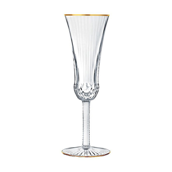 Saint Louis Crystal Apollo Gold Rim Champagne Flute | Kneen & Co