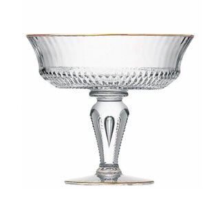 Saint Louis Crystal Apollo Gold Rim Footed Bowl | Kneen & Co