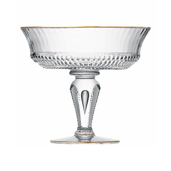 Saint Louis Crystal Apollo Gold Rim Footed Bowl | Kneen & Co