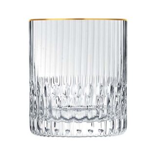 Saint Louis Crystal Apollo Gold Rim Medium Cylindrical Tumbler | Kneen & Co