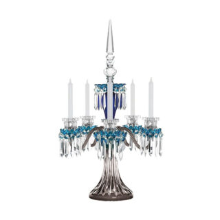 Saint-Louis Crystal Arlequin Five-Light Electric Candelabra Colored | Kneen & Co