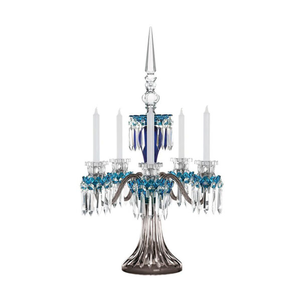Saint-Louis Crystal Arlequin Five-Light Electric Candelabra Colored | Kneen & Co