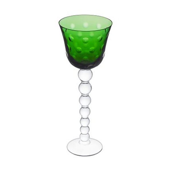 Saint Louis Crystal Bubbles Green Colored Hock | Kneen & Co