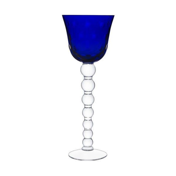 Saint Louis Crystal Bubbles Dark Blue Colored Hock | Kneen & Co