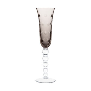 Saint Louis Crystal Bubbles Flannel Grey Colored Champagne Flute | Kneen & Co