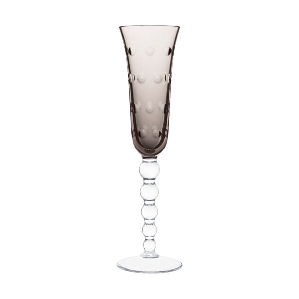 SAINTLOUIS-Bubbles-17708016-Flannelgreychampagneflute-front-1200x1200-100KB Saint Louis Crystal Bubbles Flannel Grey Colored Champagne Flute | Kneen & Co