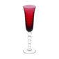 Saint Louis Crystal Bubbles Red Colored Champagne Flute | Kneen & Co
