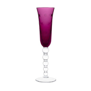 Saint Louis Crystal Bubbles Amethyst Colored Champagne Flute | Kneen & Co