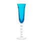 Saint Louis Crystal Bubbles Sky Blue Colored Champagne Flute | Kneen & Co