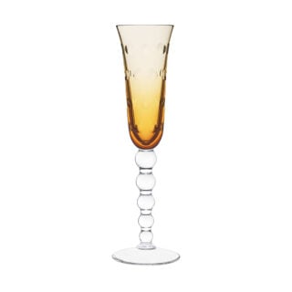 Saint Louis Crystal Bubbles Amber Colored Champagne Flute | Kneen & Co