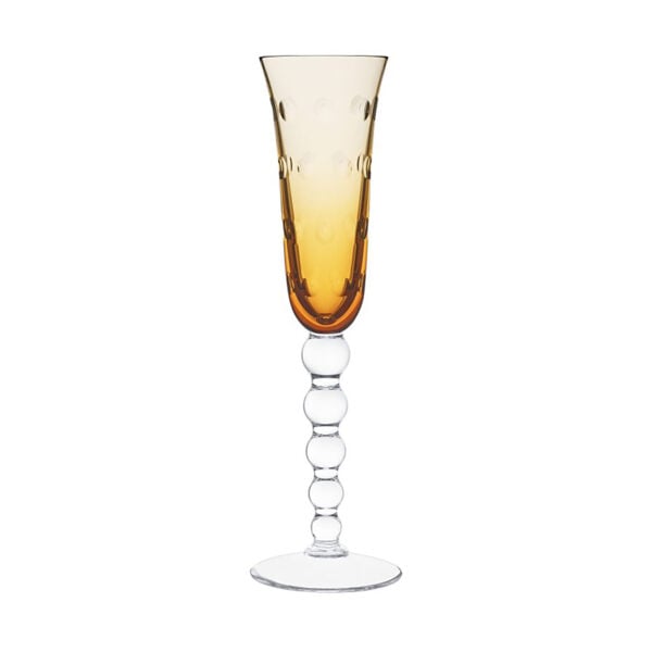 Saint Louis Crystal Bubbles Amber Colored Champagne Flute | Kneen & Co