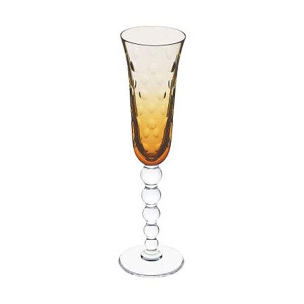 Saint Louis Crystal Bubbles Amber Colored Champagne Flute | Kneen & Co