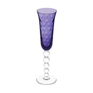 Saint Louis Crystal Bubbles Purple Colored Champagne Flute | Kneen & Co