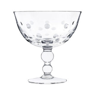 Saint Louis Crystal Bubbles Clear Footed Cup | Kneen & Co