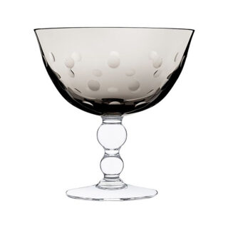 Saint Louis Crystal Bubbles Flannel Grey Colored Footed Cup | Kneen & Co