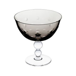 Saint Louis Crystal Bubbles Flannel Grey Colored Footed Cup | Kneen & Co