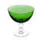Saint Louis Crystal Bubbles Green Colored Footed Cup | Kneen & Co