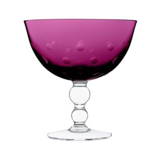 Saint Louis Crystal Bubbles Amethyst Colored Footed Cup | Kneen & Co