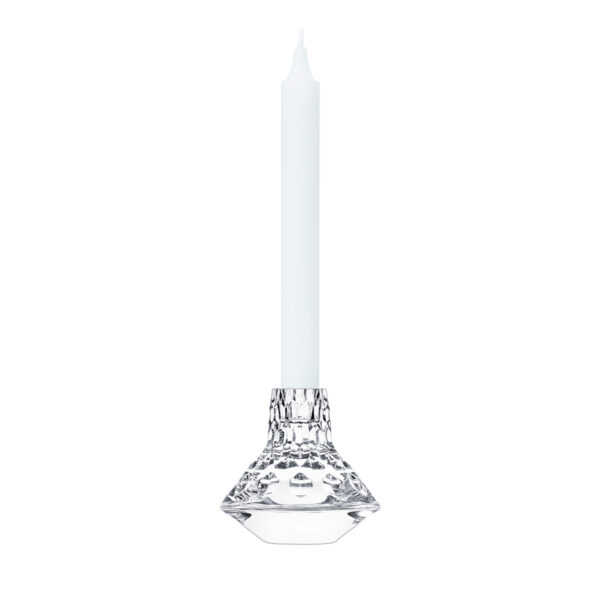 SAINTLOUIS-FoliaOther-15074000-Smallcandlestick-frontwithcandle-1200x1200-100KB Saint-Louis Crystal Folia Small Candlestick | Kneen & Co