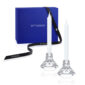 Saint-Louis Crystal Folia Small Candlesticks Gift set of 2 | Kneen & Co