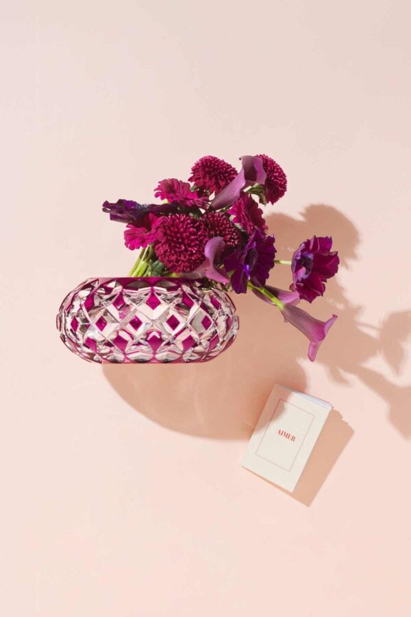Saint-Louis Crystal Patrimoine Diamantissime Amethyst Vase with flowers | Kneen & Co