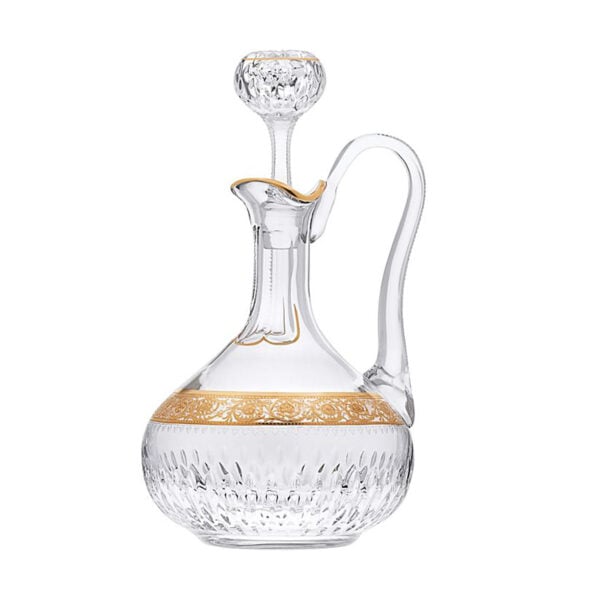 SAINTLOUIS-ThistleGold-30704700-1-1200x1200-100KB Saint-Louis Crystal Thistle Gold Wine Decanter with Handle | Kneen & Co