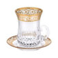 Saint-Louis Crystal Thistle Gold Tea Cup with Handle | Kneen & Co