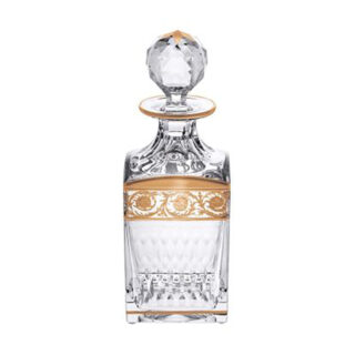 Saint-Louis Crystal Thistle Gold Square Decanter | Kneen & Co