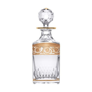 Saint-Louis Crystal Thistle Gold Square Decanter | Kneen & Co