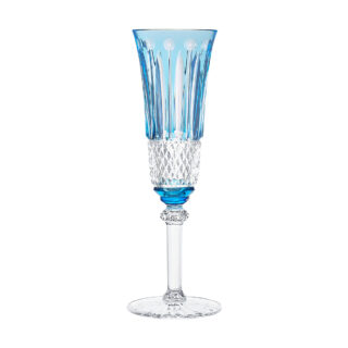 Saint-Louis Crystal Tommy Sky Blue Champagne Flute | Kneen & Co