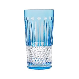 Saint-Louis Crystal Tommy Sky Blue Highball | Kneen & Co