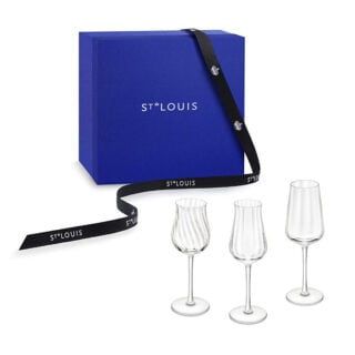 Saint-Louis Crystal Twist 1586 Set of 3 Spirits Glasses | Kneen & Co