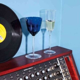 Saint-Louis Oxymore Dark Blue Hock and Champagne Flute | Kneen & Co