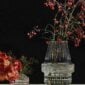 Saint-Louis Crystal Matrice Vase Large and Small with flowers on table | Kneen & Co